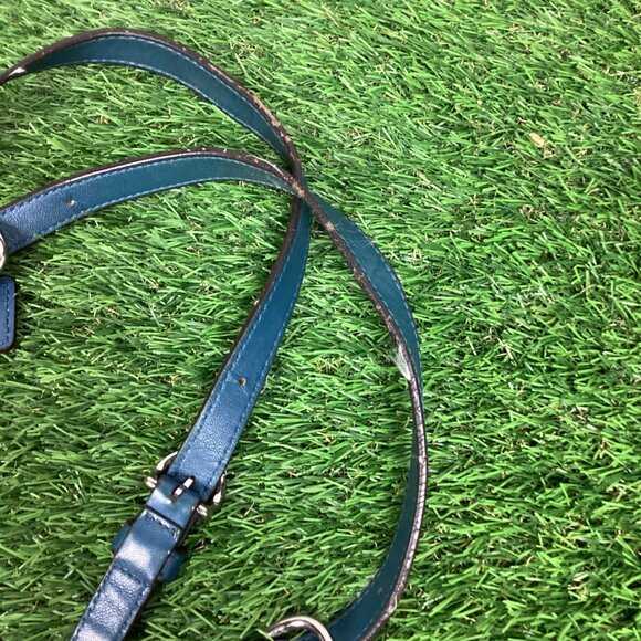 COACH Blue Leather Pleated Gallery East West Tote Handbag 17721 - Picture 12 of 16